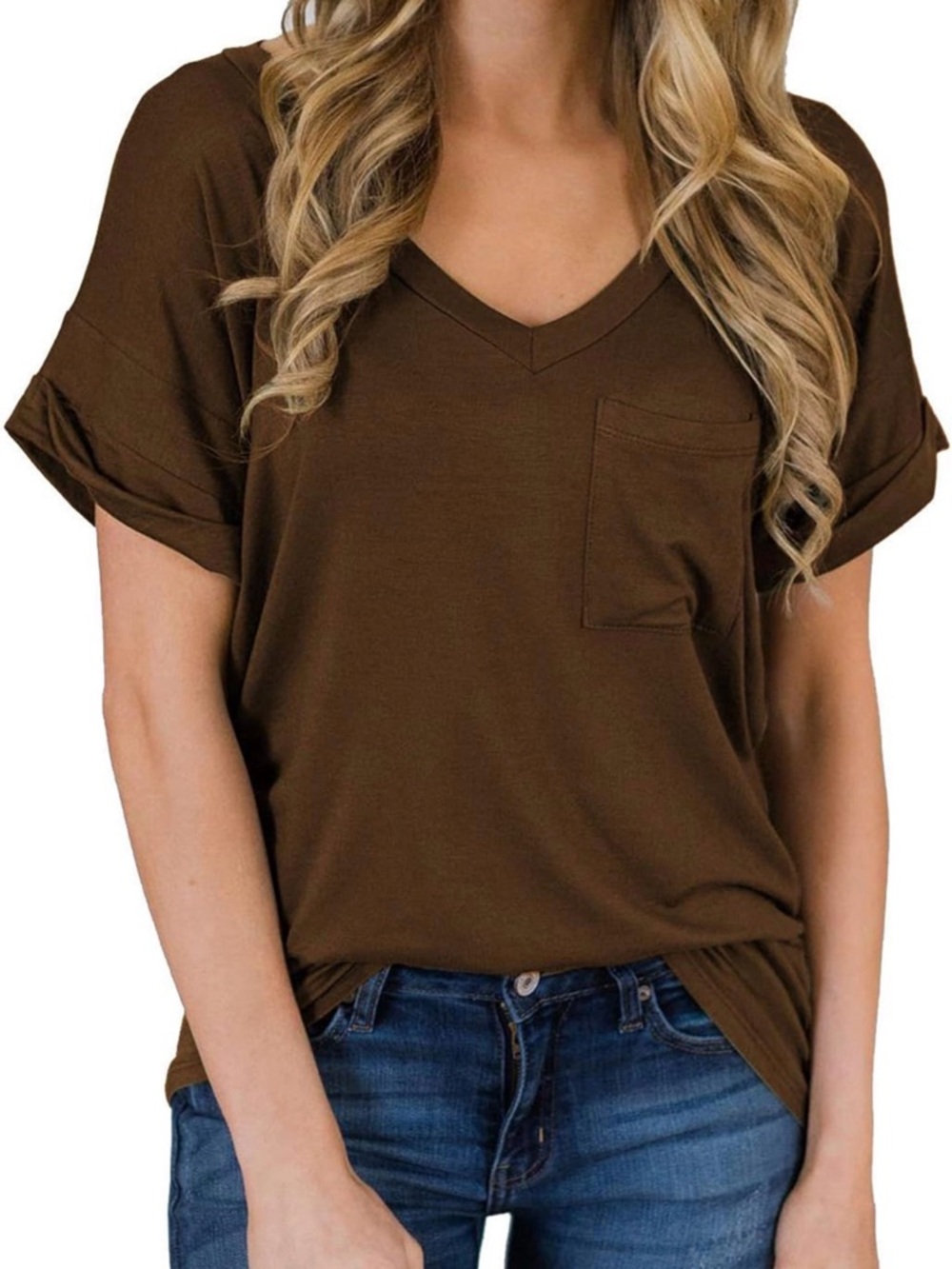 MIHOLL Women’s Classic Brown Tee, Size Medium